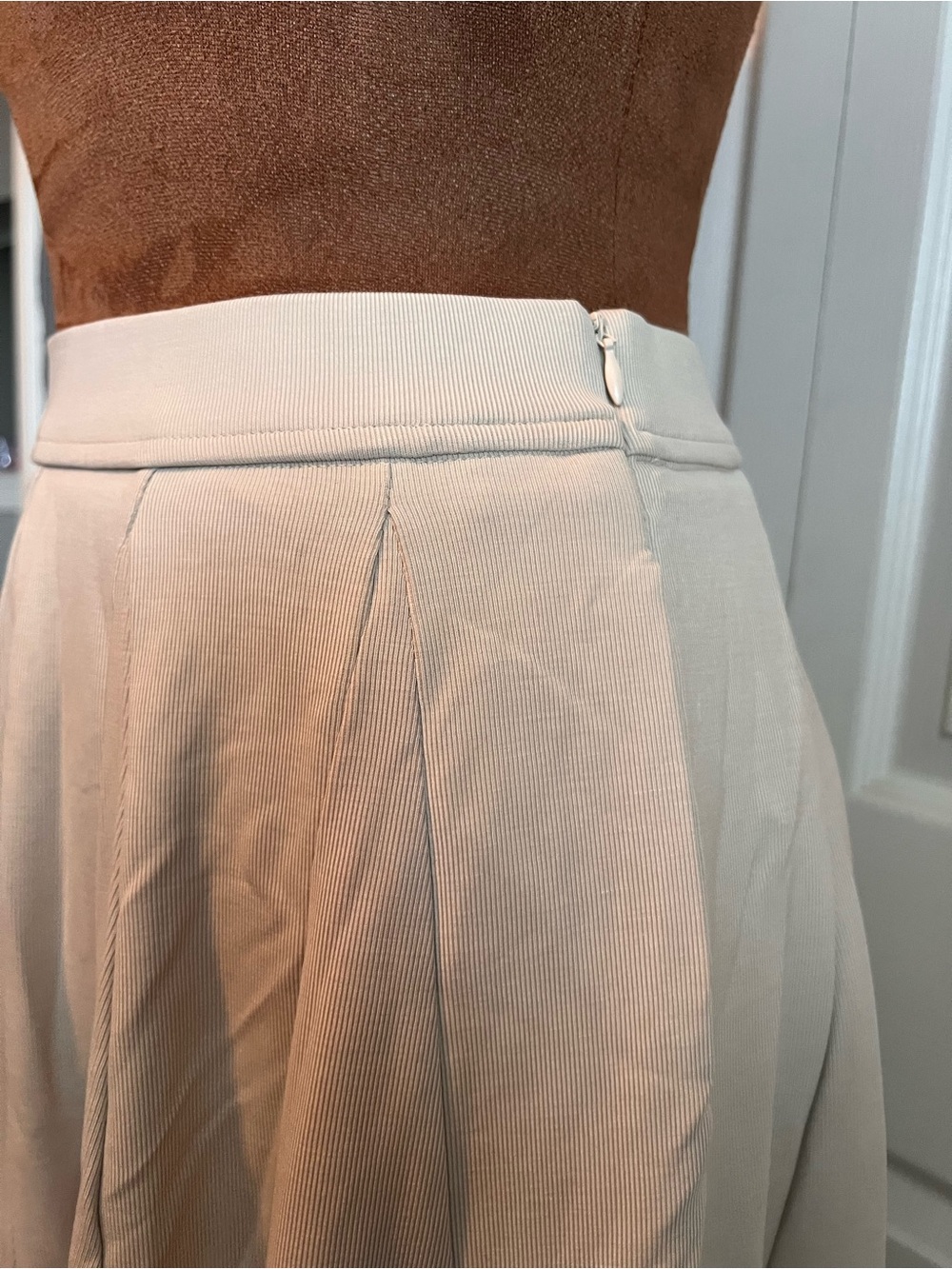 OGL Cream A-Line Pleated Midi Skirt - Picture 5 of 7